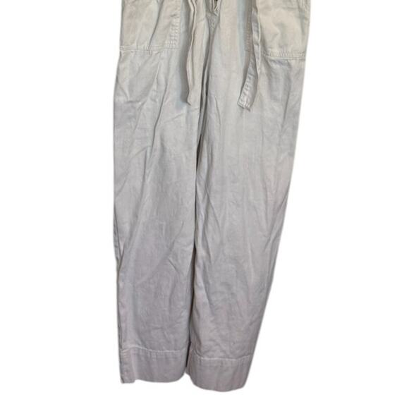 Universal Thread Jumpsuit Women 8 Cream Denim 70s Retro Wide Leg Belted Chore - Picture 3 of 6